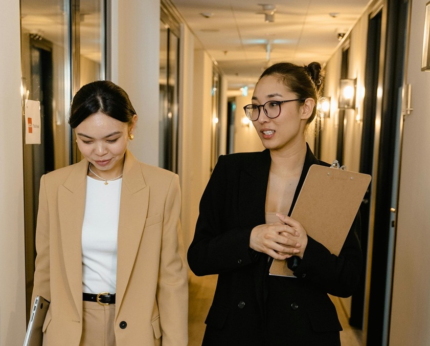 Team collaboration in a premium office setting